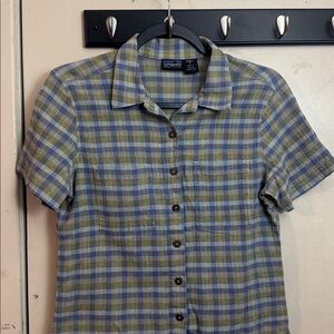 Patagonia Blue and Green Checkered Shirt